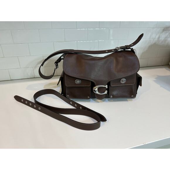 Coach Tabby 36 cargo Turnlock Women's Brown Western Shoulder Bag Rare - Picture 3 of 13